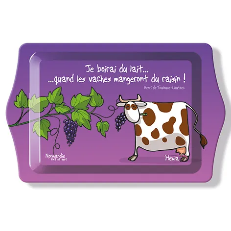 Plateau PM métal Vache raisin