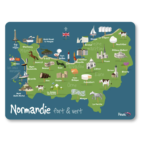 [105HE-57] Set de table Carte Normandie