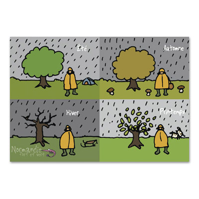 [75HE-069] Carte postale 4 saisons H069