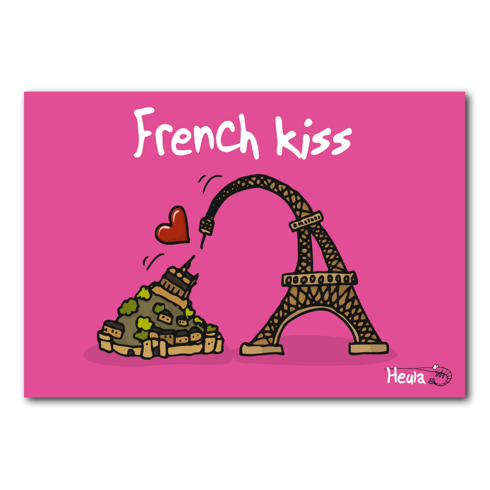 [75HE-154] Carte postale Eiffel kiss H154