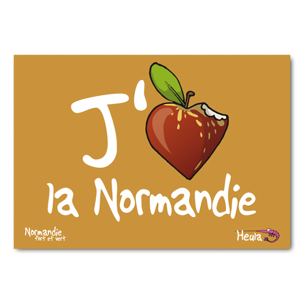 Carte postale J'aime la Normandie (pomme) H217