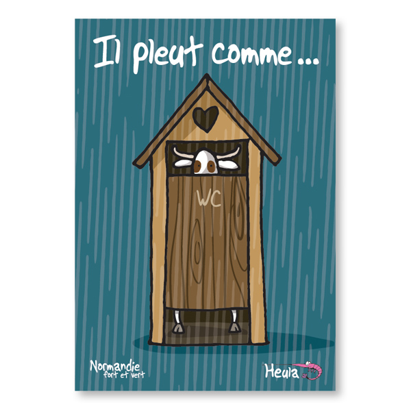 Carte postale Il pleut comme...