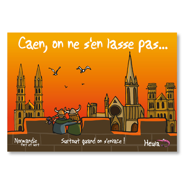 [75HE-272] Carte postale On s'enlace CAEN