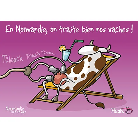 [75HE-295] Carte postale Traite vaches H295