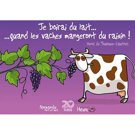 [75HE-298] Carte postale Vache raisin "20 ans" H298