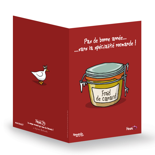 [113HE-003] CP souhait Bonne année Froid canard avec enveloppe