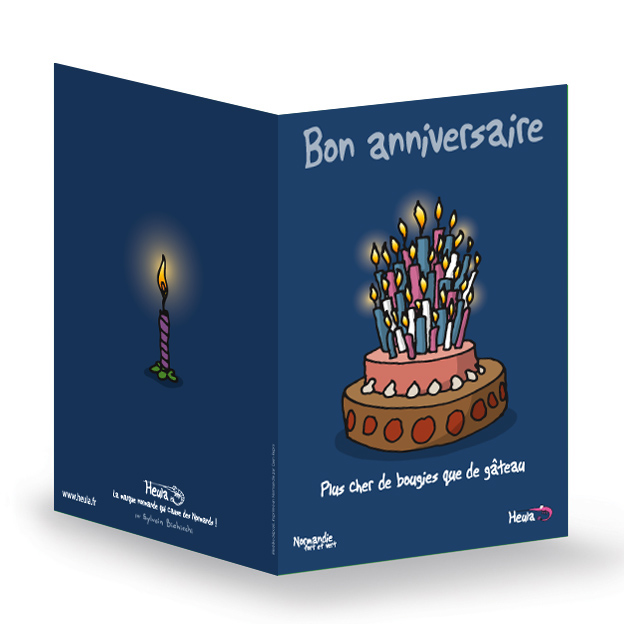 [113HE-008] CP souhait Anniv Bougies avec enveloppe