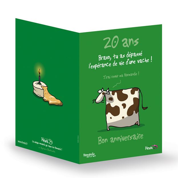 CP souhait Anniv 20 ans avec enveloppe