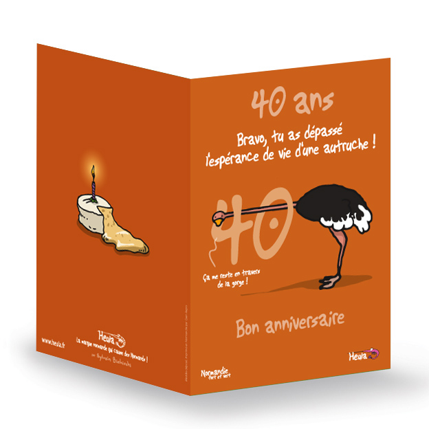 CP souhait Anniv 40 ans avec enveloppe