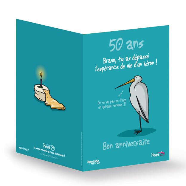 CP souhait Anniv 50 ans avec enveloppe