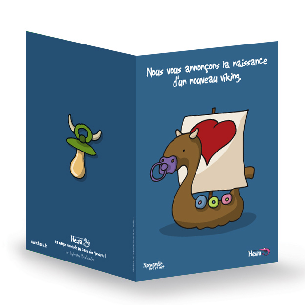 [113HE-022] CP souhait Naissance Viking avec enveloppe