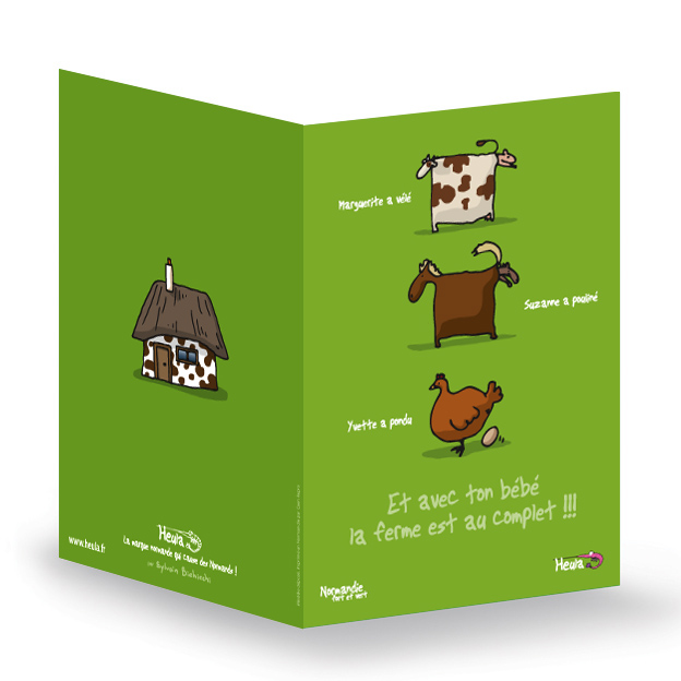 [113HE-024] CP souhait Naissance Animaux avec enveloppe