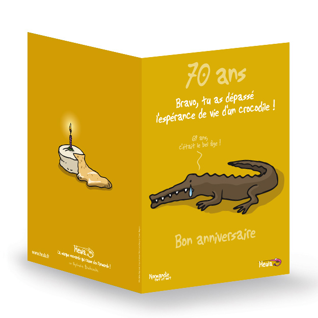 CP souhait Anniv 70 ans avec enveloppe