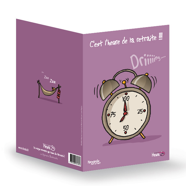 CP souhait L'heure de la retraite avec enveloppe