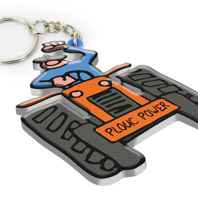 [117HE-08] Porte-clé 3D Plouc power