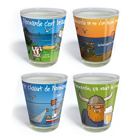 [124HE-05] 4 verres à liqueur HEULA n°5 (dont Chut)