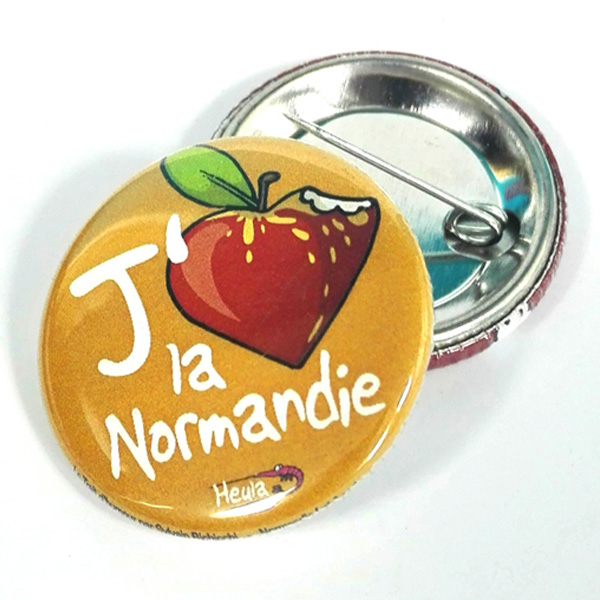 [182HE-07] Badge J'aime la Normandie (pomme)