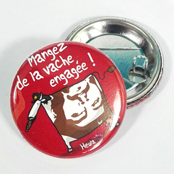 [182HE-08] Badge Vache engagée