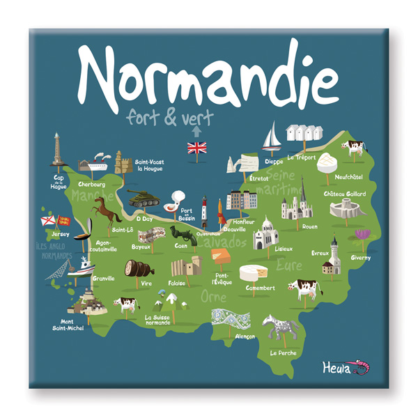 [19HE-04] Dessous de plat Carte Normandie