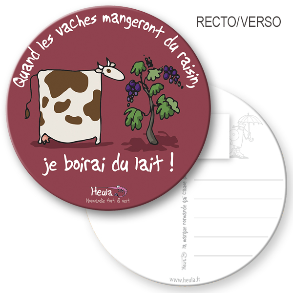 Sous-bock postable Vache raisin